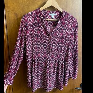 Established 1962 Pink/Black/White blouse